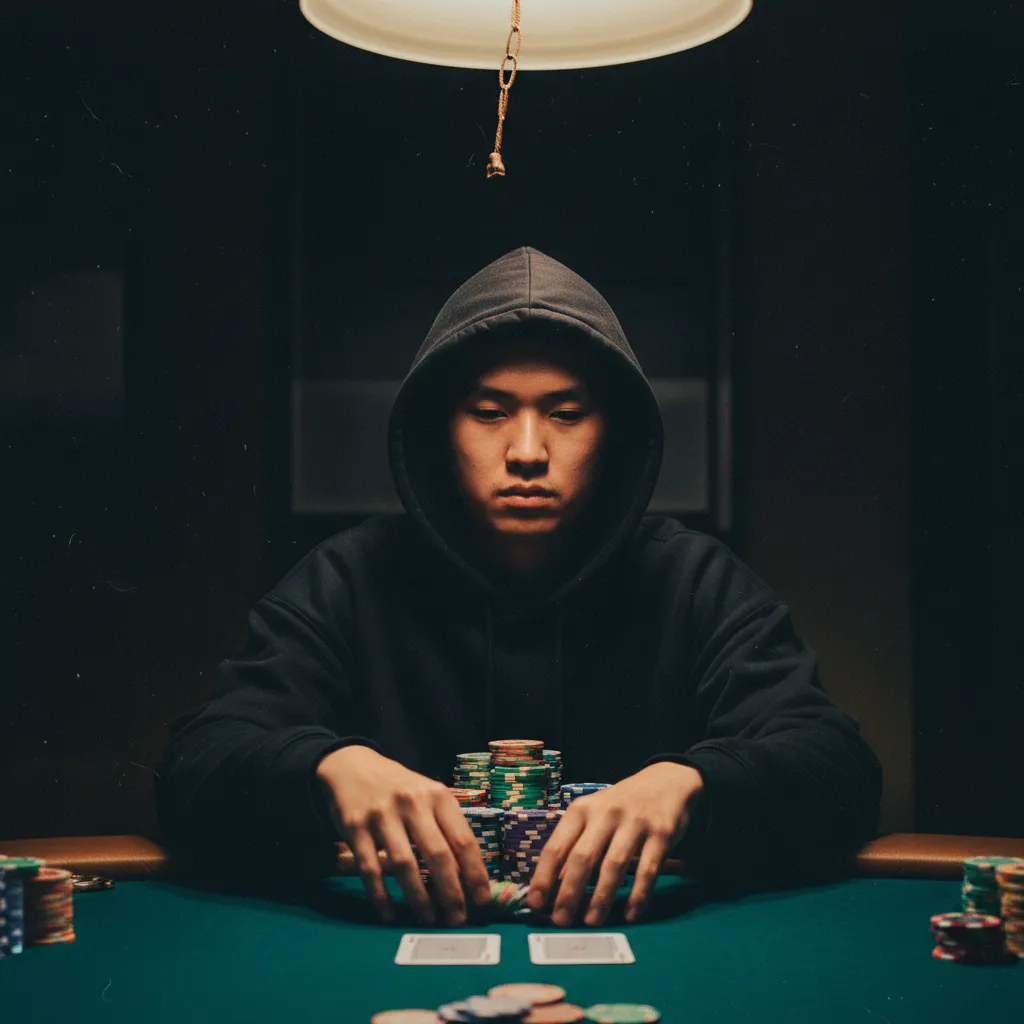 Poker Player Contemplating Decision